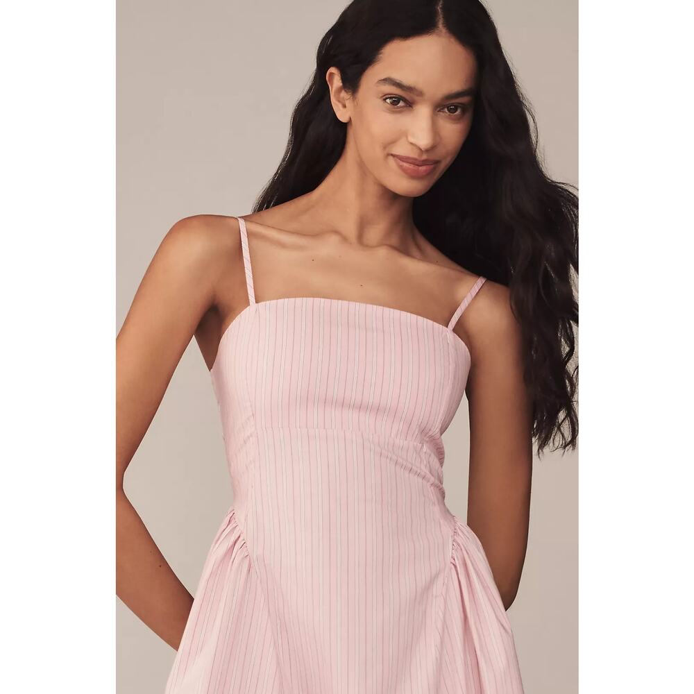 NWT Anthropologie Maeve Sleeveless Fitted A-Line Midi Dress $168 LARGE Pink - Picture 2 of 5